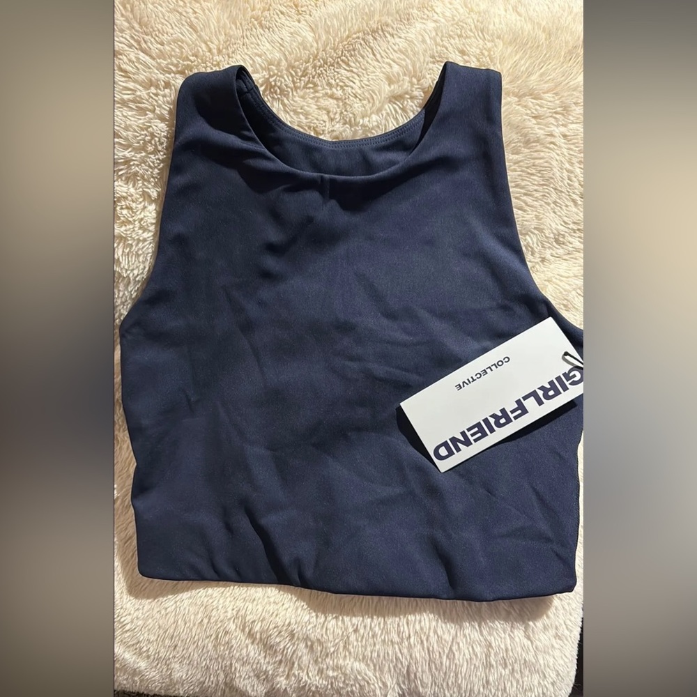 Girlfriend Collective Navy Blue Dylan Tank Bra NWT size small